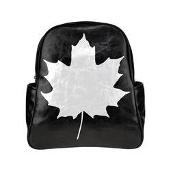 Maple Leaf Canada Autumn White Fall Flora Season Multi-Pockets Backpack (Model 1636)