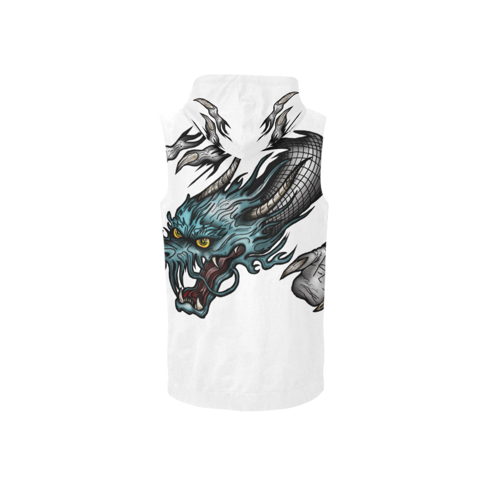 Dragon Soar All Over Print Sleeveless Zip Up Hoodie for Women (Model H16)