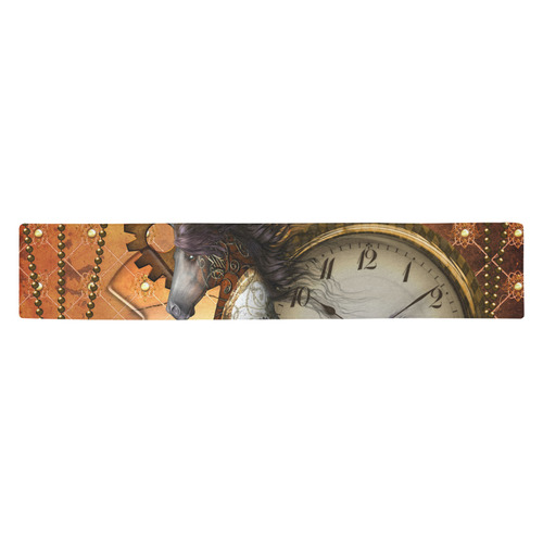 Steampunk, awesome steampunk horse Table Runner 14x72 inch