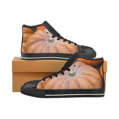 Pumpkin Halloween Thanksgiving Crop Holiday Cool High Top Canvas Shoes for Kid (Model 017)