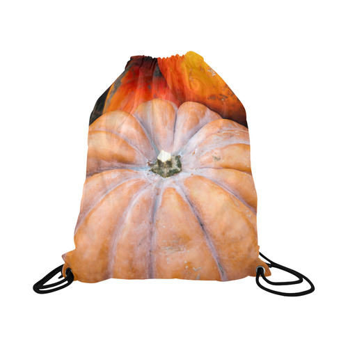 Pumpkin Halloween Thanksgiving Crop Holiday Fall Large Drawstring Bag Model 1604 (Twin Sides)  16.5"(W) * 19.3"(H)