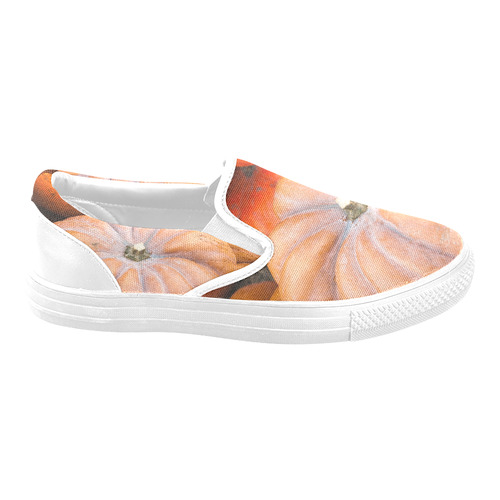 Pumpkin Halloween Thanksgiving Crop Holiday Cool Slip-on Canvas Shoes for Men/Large Size (Model 019)
