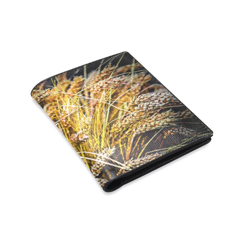 Grain Wheat wheatear Autumn Crop Thanksgiving Men's Leather Wallet (Model 1612)