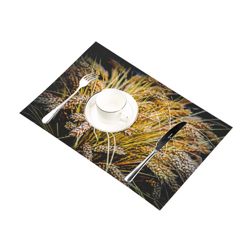 Grain Wheat wheatear Autumn Crop Thanksgiving Placemat 12’’ x 18’’ (Set of 6)
