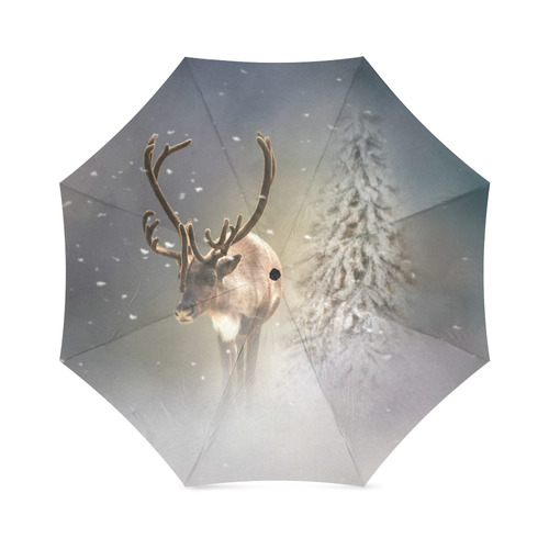 Santa Claus Reindeer in the snow Foldable Umbrella (Model U01)