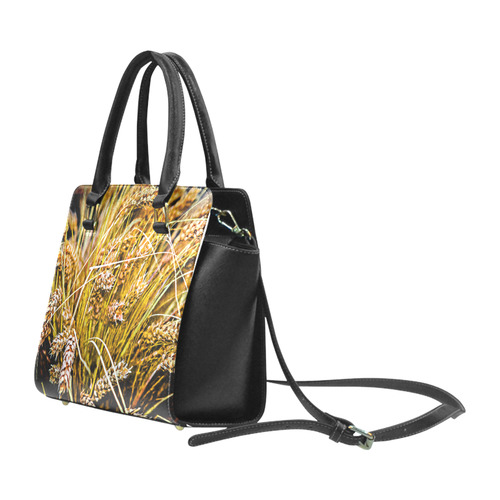 Grain Wheat wheatear Autumn Harvest Thanksgiving Rivet Shoulder Handbag (Model 1645)