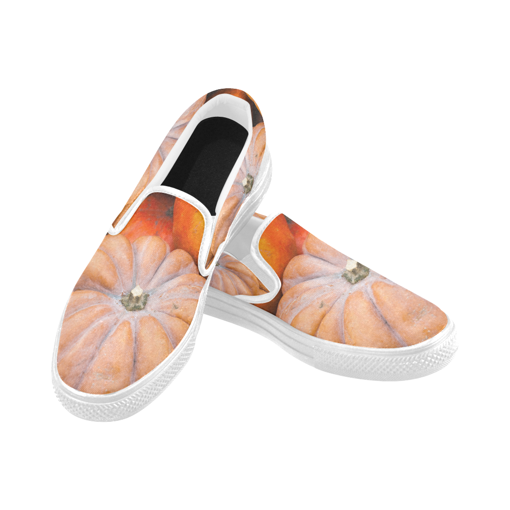 Pumpkin Halloween Thanksgiving Crop Holiday Cool Men's Unusual Slip-on Canvas Shoes (Model 019)