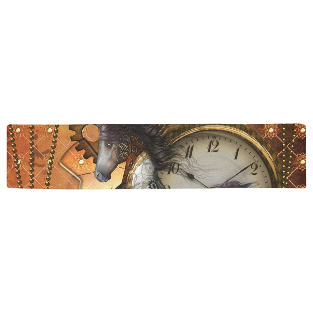 Steampunk, awesome steampunk horse Table Runner 16x72 inch