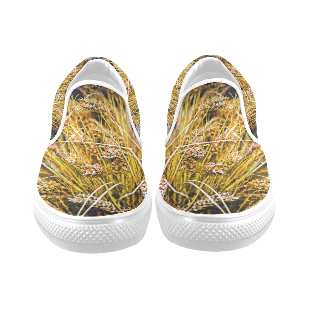 Grain Wheat wheatear Autumn Crop Thanksgiving Men's Slip-on Canvas Shoes (Model 019)