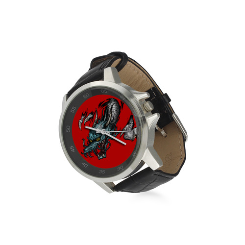 Dragon Soar Unisex Stainless Steel Leather Strap Watch(Model 202)