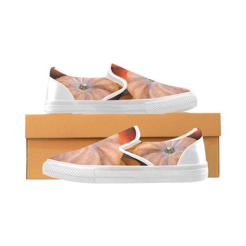 Pumpkin Halloween Thanksgiving Crop Holiday Cool Slip-on Canvas Shoes for Men/Large Size (Model 019)