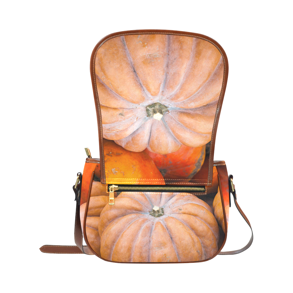 Pumpkin Halloween Thanksgiving Crop Holiday Cool Saddle Bag/Small (Model 1649) Full Customization
