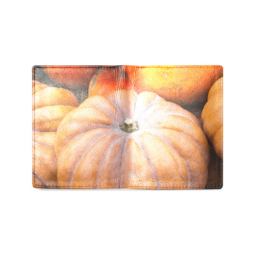 Pumpkin Halloween Thanksgiving Crop Holiday Cool Men's Leather Wallet (Model 1612)
