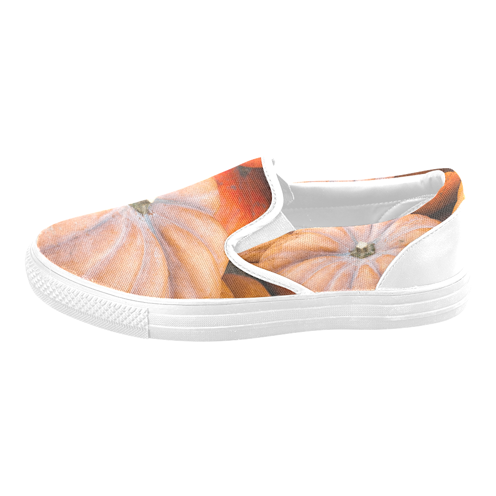 Pumpkin Halloween Thanksgiving Crop Holiday Cool Women's Unusual Slip-on Canvas Shoes (Model 019)