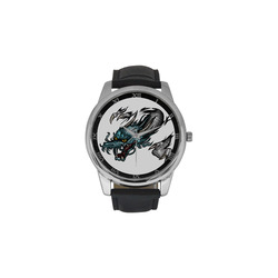 Dragon Soar Men's Leather Strap Large Dial Watch(Model 213)