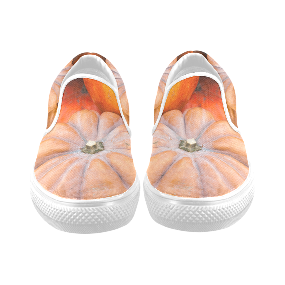 Pumpkin Halloween Thanksgiving Crop Holiday Cool Slip-on Canvas Shoes for Men/Large Size (Model 019)