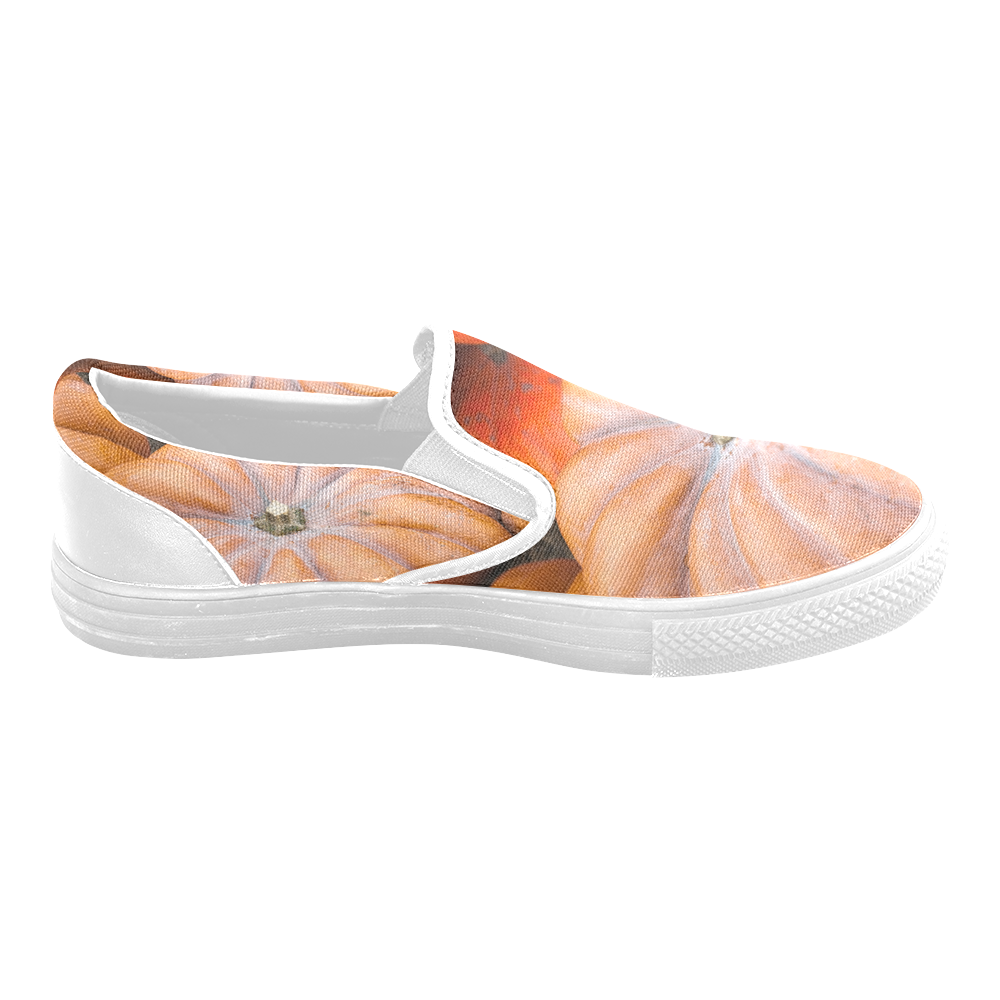 Pumpkin Halloween Thanksgiving Crop Holiday Cool Men's Slip-on Canvas Shoes (Model 019)