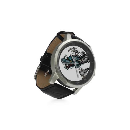 Dragon Soar Unisex Stainless Steel Leather Strap Watch(Model 202)