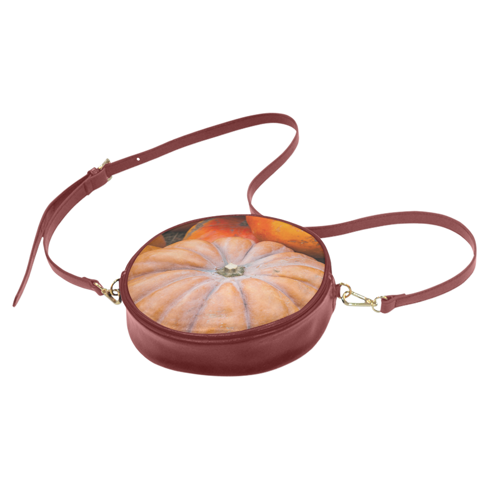 Pumpkin Halloween Thanksgiving Crop Holiday Cool Round Sling Bag (Model 1647)