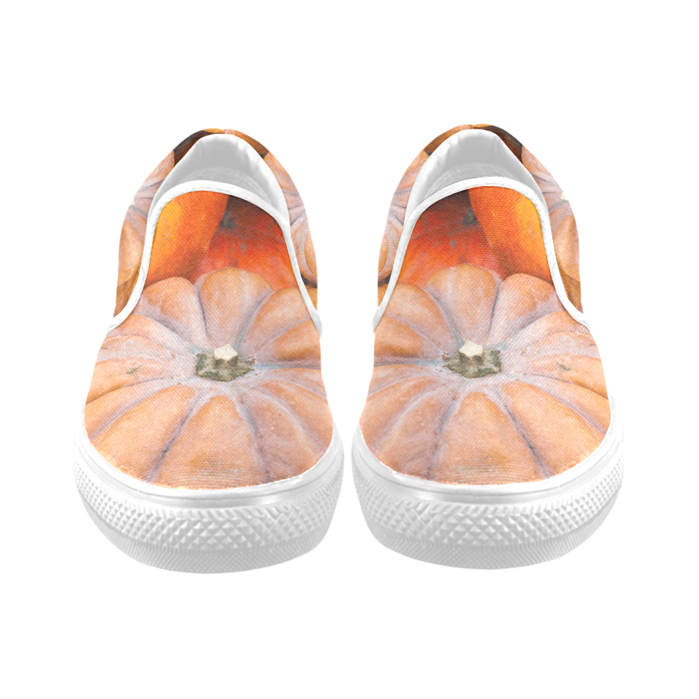 Pumpkin Halloween Thanksgiving Crop Holiday Cool Men's Slip-on Canvas Shoes (Model 019)