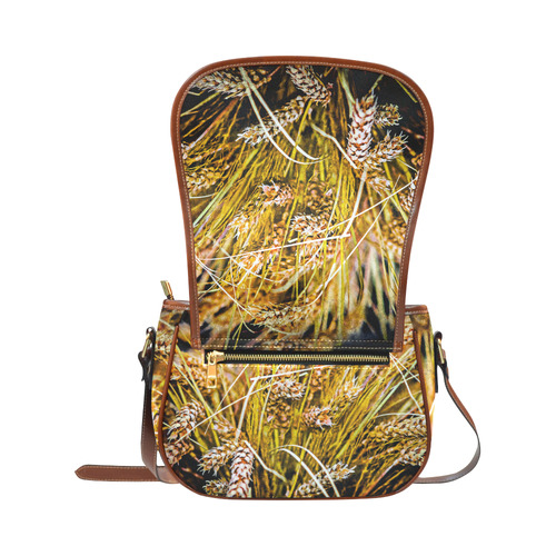 Grain Wheat wheatear Autumn Harvest Thanksgiving Saddle Bag/Large (Model 1649)