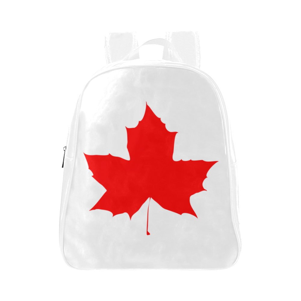 Maple Leaf Canada Autumn Red Fall Flora Nature School Backpack (Model 1601)(Small)