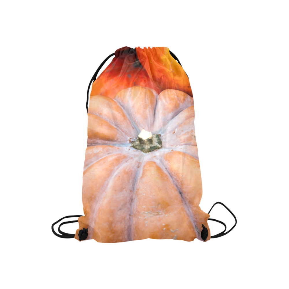 Pumpkin Halloween Thanksgiving Crop Holiday Fall Small Drawstring Bag Model 1604 (Twin Sides) 11"(W) * 17.7"(H)