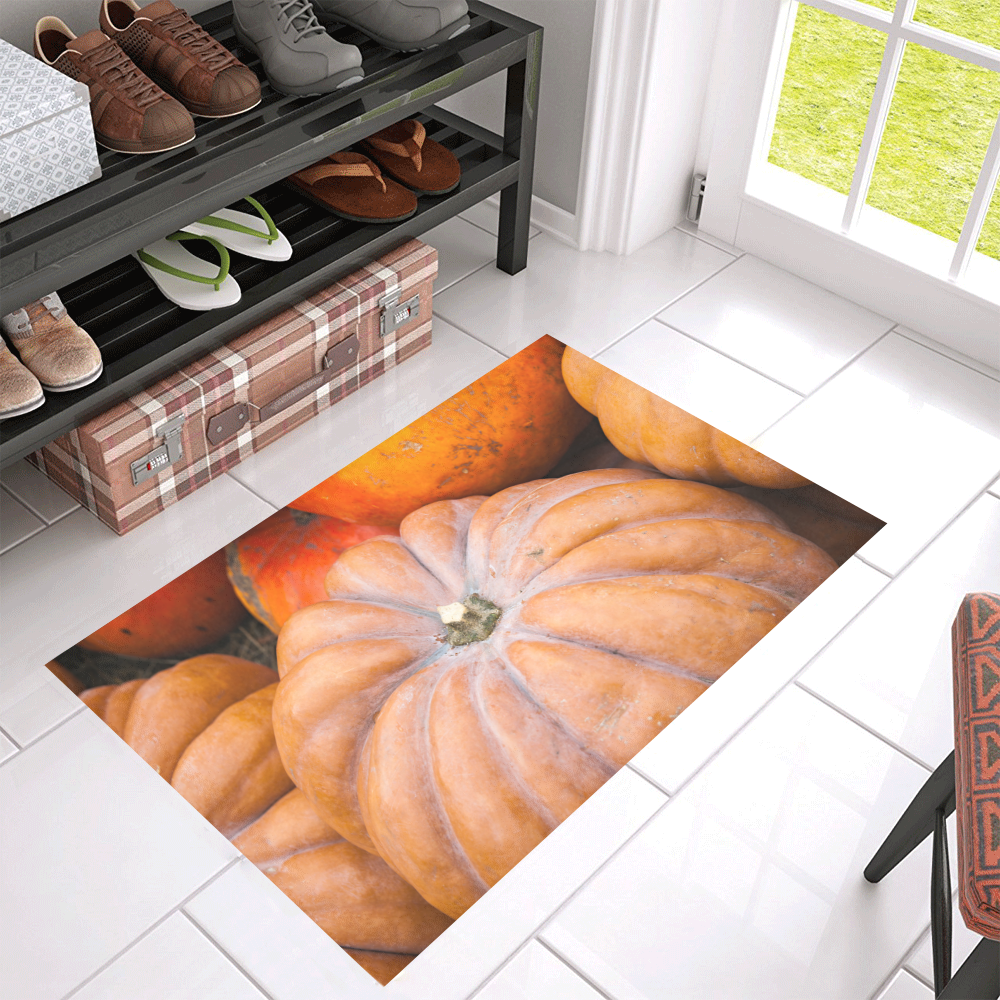 Pumpkin Halloween Thanksgiving Crop Holiday Cool Azalea Doormat 30" x 18" (Sponge Material)