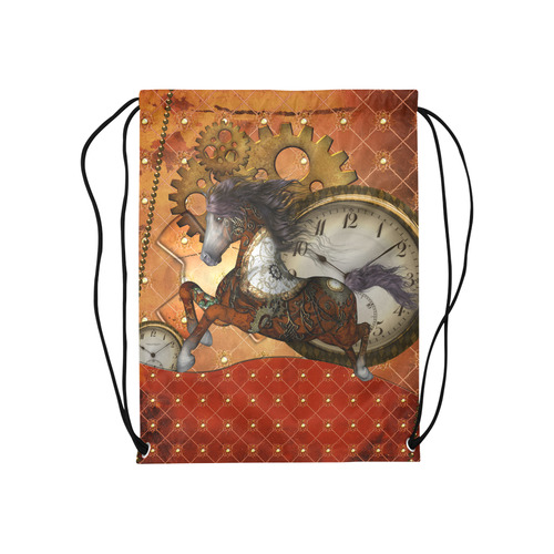 Steampunk, awesome steampunk horse Medium Drawstring Bag Model 1604 (Twin Sides) 13.8"(W) * 18.1"(H)