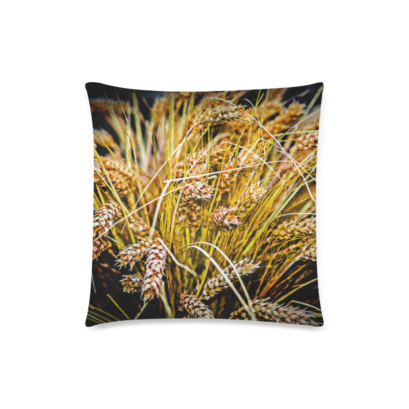 Grain Wheat wheatear Autumn Harvest Thanksgiving Custom Zippered Pillow Case 18"x18"(Twin Sides)