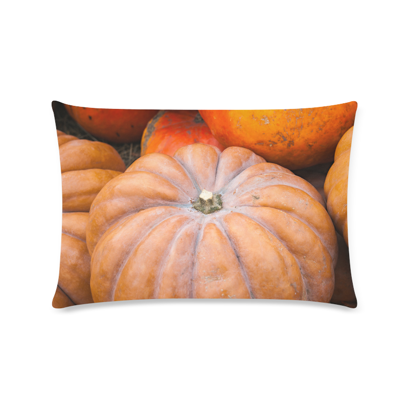 Pumpkin Halloween Thanksgiving Crop Holiday Cool Custom Rectangle Pillow Case 16"x24" (one side)