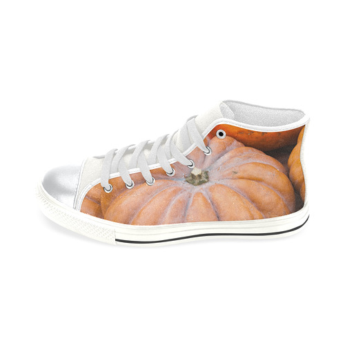 Pumpkin Halloween Thanksgiving Crop Holiday Cool High Top Canvas Women's Shoes/Large Size (Model 017)