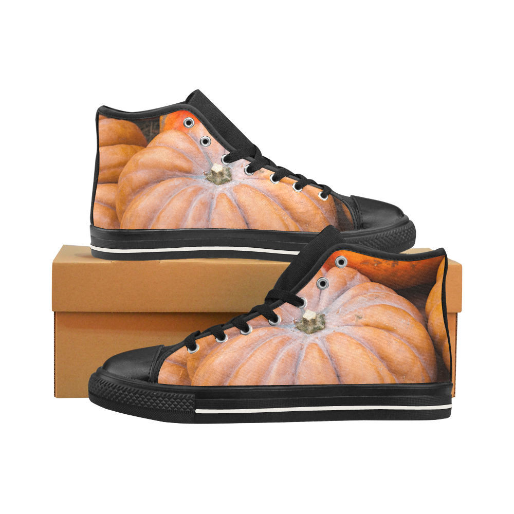 Pumpkin Halloween Thanksgiving Crop Holiday Cool Men’s Classic High Top Canvas Shoes /Large Size (Model 017)