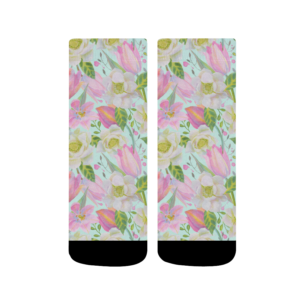 Rose &Tulips Quarter Socks