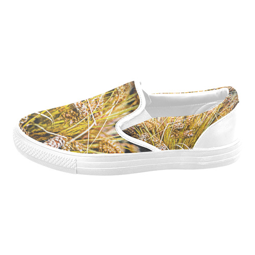Grain Wheat wheatear Autumn Crop Thanksgiving Slip-on Canvas Shoes for Men/Large Size (Model 019)