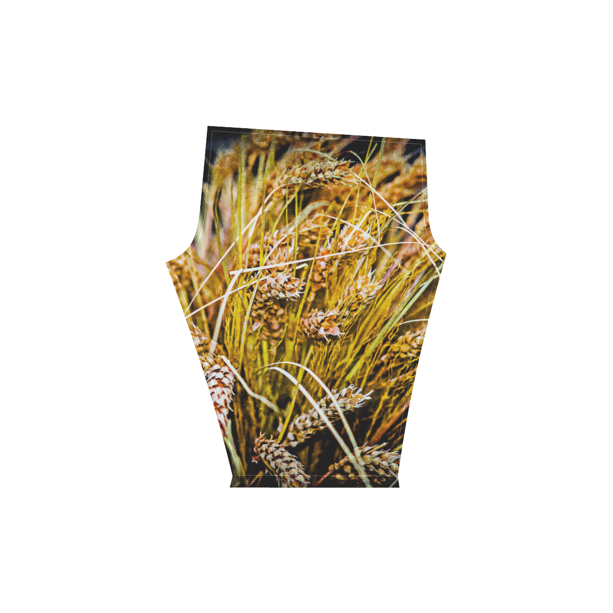 Grain Wheat wheatear Autumn Crop Thanksgiving Women's Low Rise Capri Leggings (Invisible Stitch) (Model L08)