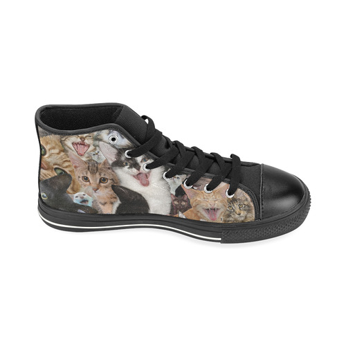 Crazy Kitten Show High Top Canvas Shoes for Kid (Model 017)
