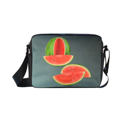 Watercolor Watermelon, red green and sweet Classic Cross-body Nylon Bags (Model 1632)