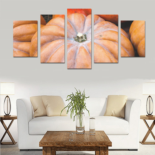 Pumpkin Halloween Thanksgiving Crop Holiday Fall Canvas Print Sets D (No Frame)