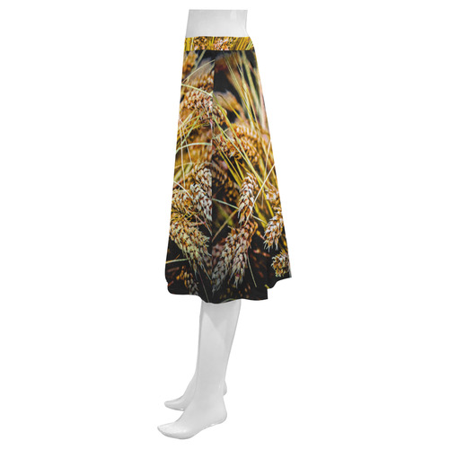 Grain Wheat wheatear Autumn Crop Thanksgiving Mnemosyne Women's Crepe Skirt (Model D16)