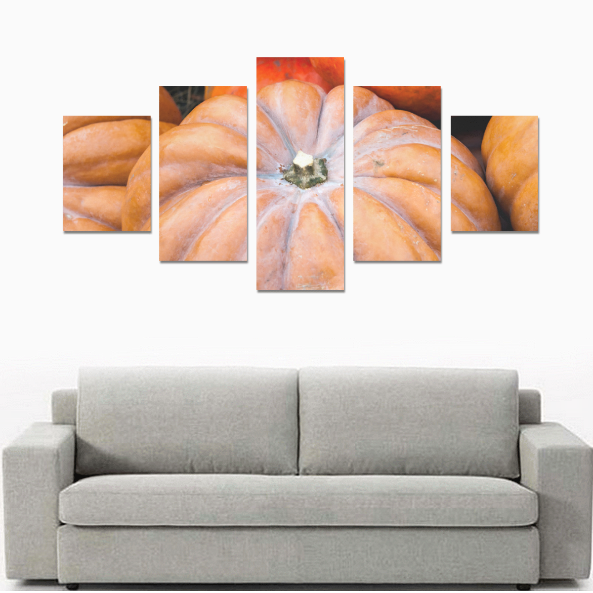 Pumpkin Halloween Thanksgiving Crop Holiday Fall Canvas Print Sets B (No Frame)