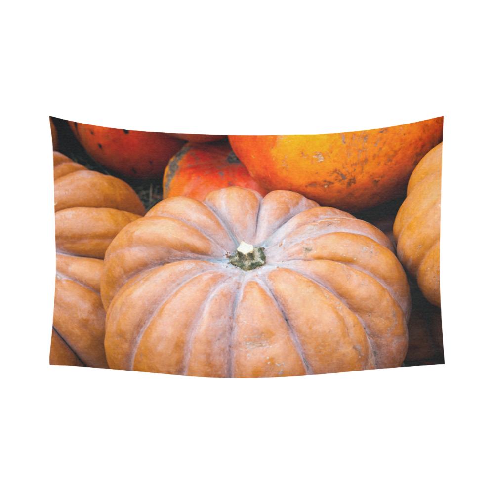 Pumpkin Halloween Thanksgiving Crop Holiday Fall Cotton Linen Wall Tapestry 90"x 60"