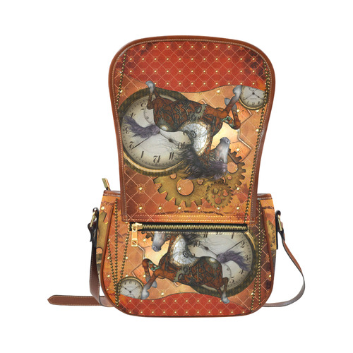 Steampunk, awesome steampunk horse Saddle Bag/Small (Model 1649) Full Customization