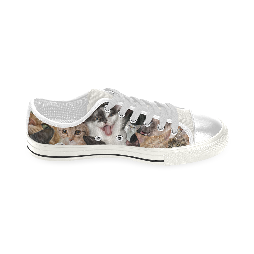 Crazy Kitten Show Low Top Canvas Shoes for Kid (Model 018)