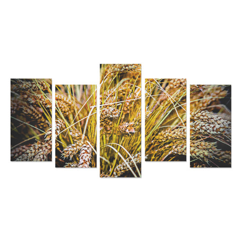 Grain Wheat wheatear Autumn Crop Thanksgiving Canvas Print Sets E (No Frame)