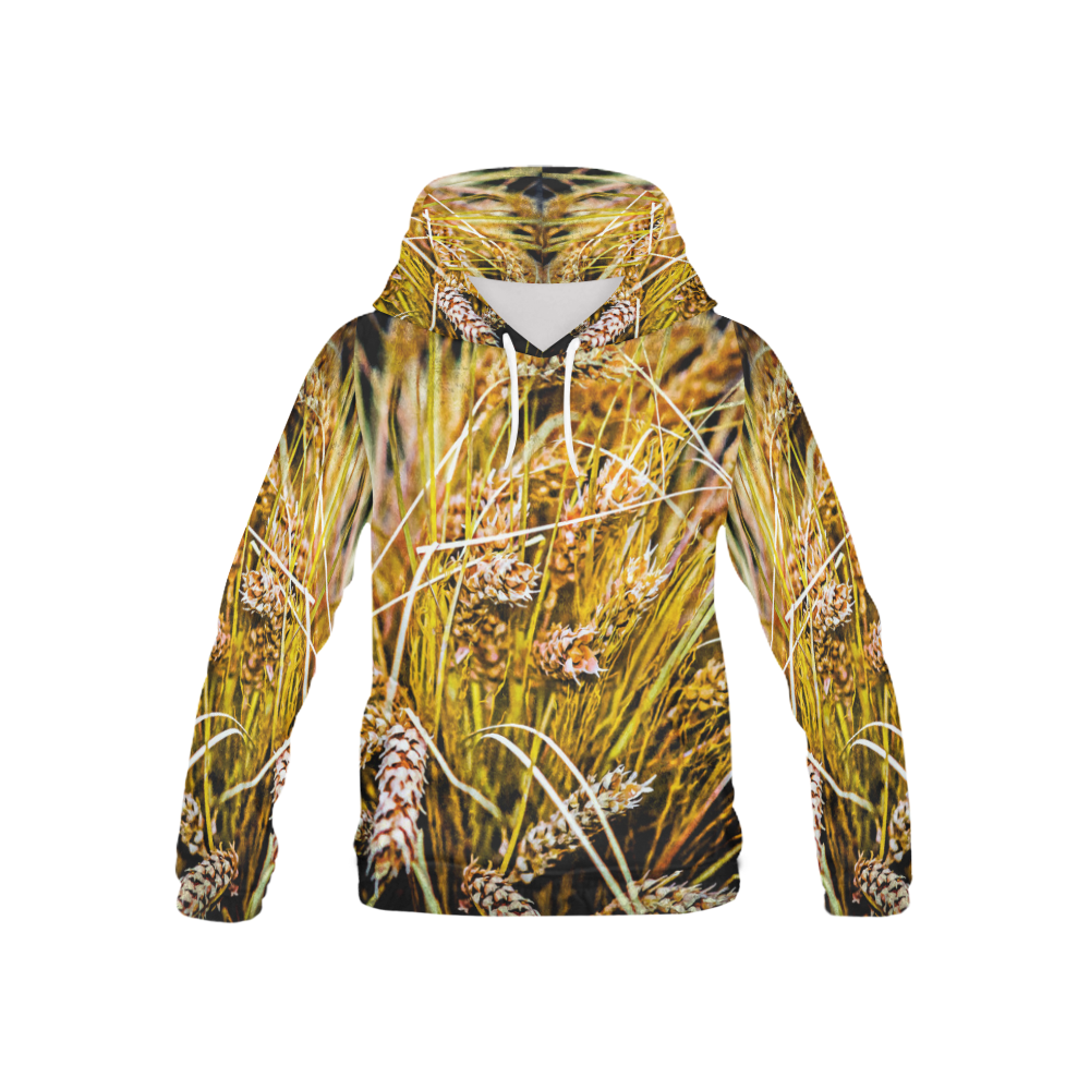 Grain Wheat wheatear Autumn Crop Thanksgiving All Over Print Hoodie for Kid (USA Size) (Model H13)