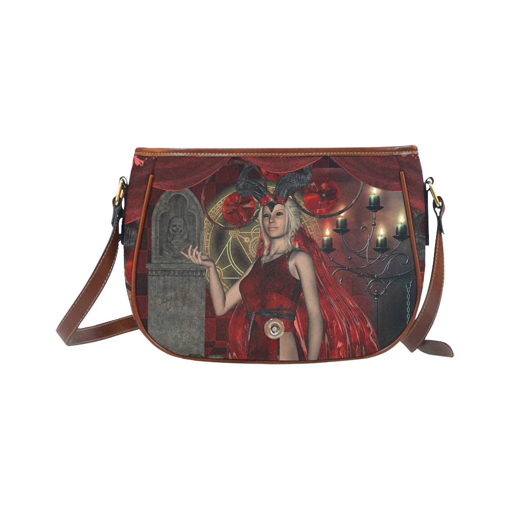 Wonderful dark fairy with candle light Saddle Bag/Small (Model 1649) Full Customization