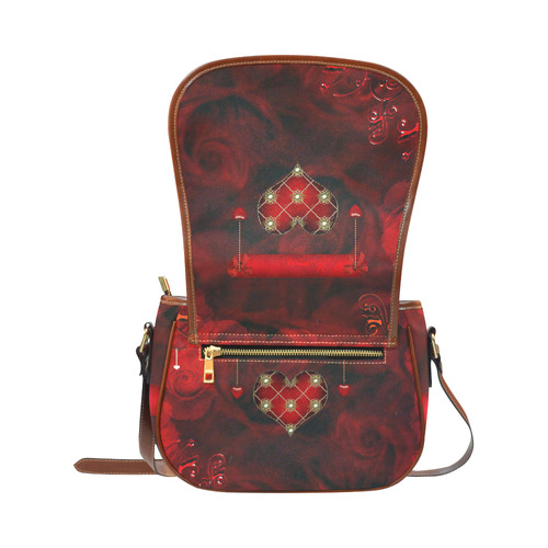 Beautiful heart Saddle Bag/Small (Model 1649) Full Customization