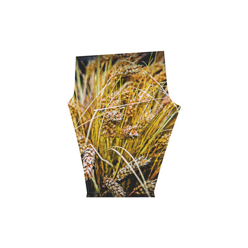 Grain Wheat wheatear Autumn Crop Thanksgiving Women's Low Rise Capri Leggings (Invisible Stitch) (Model L08)
