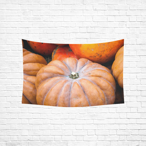 Pumpkin Halloween Thanksgiving Crop Holiday Fall Cotton Linen Wall Tapestry 60"x 40"